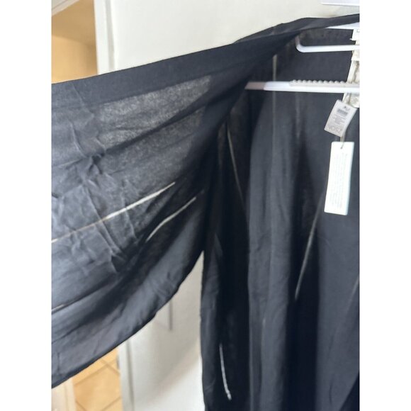 Chico’s Shadow Stripe Ruana Covering Shawl Kimono In Black One Size - Picture 3 of 10